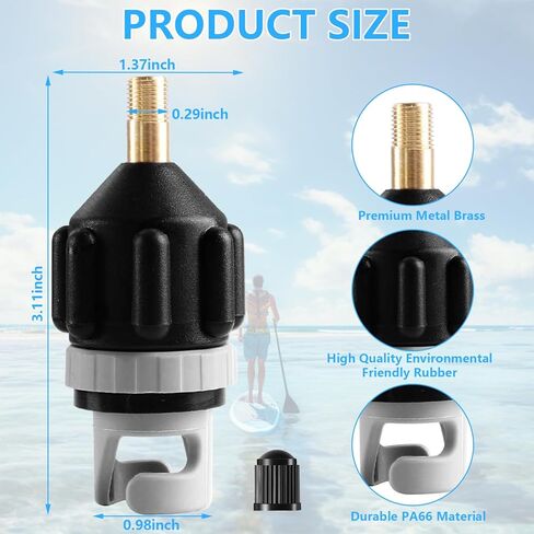 Inflatable Boat SUP Pump Adapter, Premium Conventional Air Adapter, Sturdy SUP Air Adapter for Inflatable Boat, Paddleboard and Kayak.(Black) in Kuwait