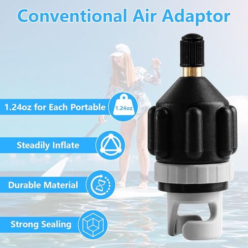 Inflatable Boat SUP Pump Adapter, Premium Conventional Air Adapter, Sturdy SUP Air Adapter for Inflatable Boat, Paddleboard and Kayak.(Black) in Kuwait