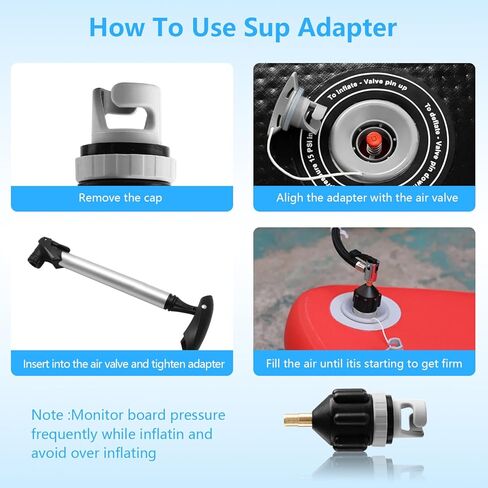 Inflatable Boat SUP Pump Adapter, Premium Conventional Air Adapter, Sturdy SUP Air Adapter for Inflatable Boat, Paddleboard and Kayak.(Black) in Kuwait