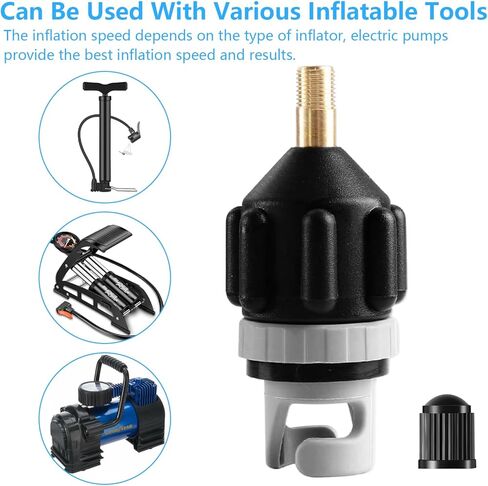 Inflatable Boat SUP Pump Adapter, Premium Conventional Air Adapter, Sturdy SUP Air Adapter for Inflatable Boat, Paddleboard and Kayak.(Black) in Kuwait
