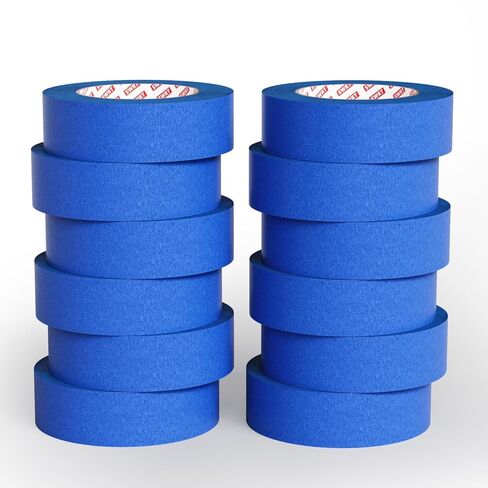SWRT 1 Inch x 55 Yards x 12 Rolls (660 Total Yards) Premium Blue Painters Tape - Masking Tape, Paint Tape, Multi-Surface Blue Tape for Painting, No Residue, Easy Removal, Decorating, Trim, Crafts in Saudi Arabia