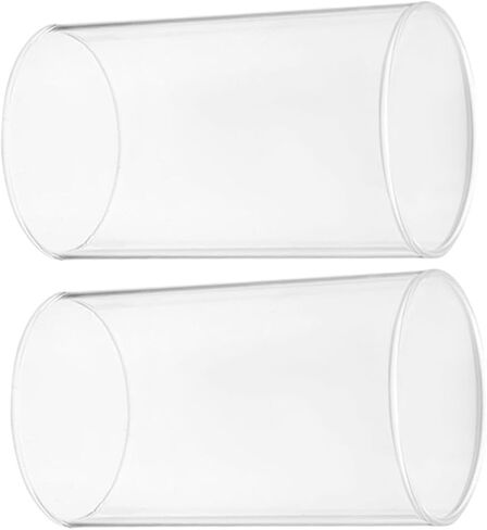 Housoutil 2pcs أغطية شمعة زجاجية شفافة ، أنبوب شمعة مفتوح ، ظلال شمعة صافية للديكور المنزلي ، 6 * 10 سم in Saudi Arabia