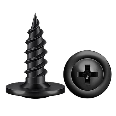 مسامير خشبية سوداء، #6 × 1/2 بوصة 100 قطعة من مسامير خشبية ذات رأس تروس معدلة من فيليبس، معدنية سريعة التنصت على الذات من أكسيد الزنك in Kuwait