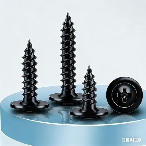 مسامير خشبية سوداء، #6 × 1/2 بوصة 100 قطعة من مسامير خشبية ذات رأس تروس معدلة من فيليبس، معدنية سريعة التنصت على الذات من أكسيد الزنك in Kuwait