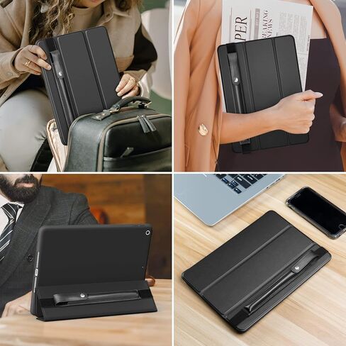 حافظة أقلام DTTO لقلم Apple Pencil Pro الجديد، وApple Pencil الجيل الأول/الثاني وقلم Apple (USB-C)، وحقيبة أقلام iPad من جلد البولي يوريثان مع شريط مطاطي قابل للفصل متصل بجهاز iPad، رمادي فاتح in Saudi Arabia