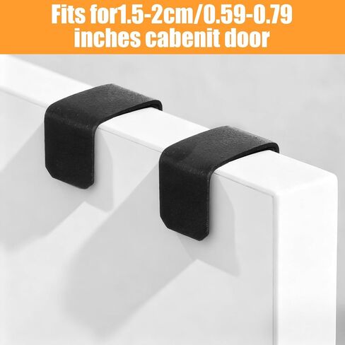 8PCS Over The Cabinet Door Hooks, Heavy Duty J-Hooks No Drill Cabinet Hooks Cabinets Drawer Organizer Metal Wreath Hanger for Hanging Space-Saving in Saudi Arabia
