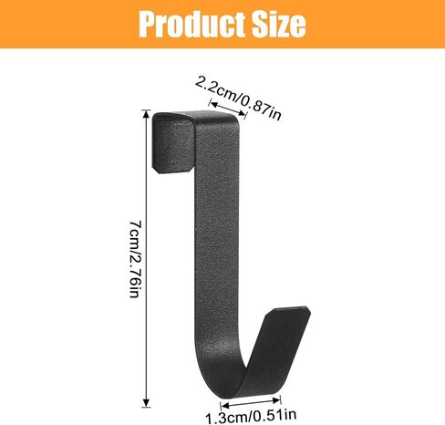 8PCS Over The Cabinet Door Hooks, Heavy Duty J-Hooks No Drill Cabinet Hooks Cabinets Drawer Organizer Metal Wreath Hanger for Hanging Space-Saving in Saudi Arabia