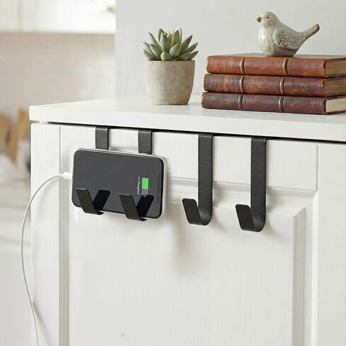 8PCS Over The Cabinet Door Hooks, Heavy Duty J-Hooks No Drill Cabinet Hooks Cabinets Drawer Organizer Metal Wreath Hanger for Hanging Space-Saving in Saudi Arabia