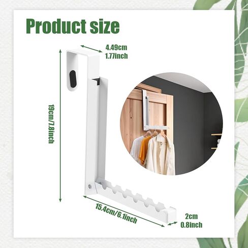 2 Pack Over The Door Hooks Hanger Rack,Portable Storage Foldable Folding Clothes Drying Hanging Rack Cubicle Rrying Heavy Duty Hanger for Clothes, Coats, Towels for Bedroom Bathroom White in Saudi Arabia