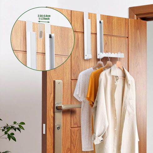 2 Pack Over The Door Hooks Hanger Rack,Portable Storage Foldable Folding Clothes Drying Hanging Rack Cubicle Rrying Heavy Duty Hanger for Clothes, Coats, Towels for Bedroom Bathroom White in Saudi Arabia