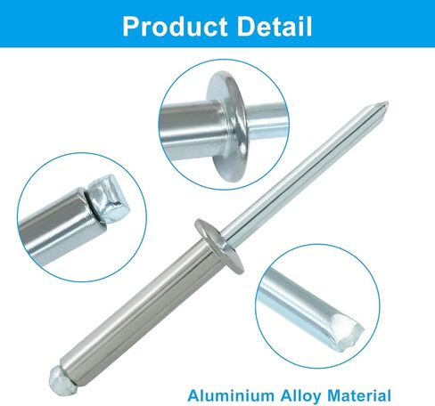 60Pcs Stainless Steel Blind Rivets, 3/16" x 1" Tri-Fold Exploding Pop Rivets, Tri Grip Mandrel Assortment in Saudi Arabia