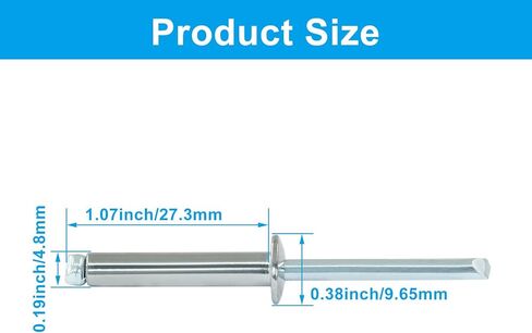 60Pcs Stainless Steel Blind Rivets, 3/16" x 1" Tri-Fold Exploding Pop Rivets, Tri Grip Mandrel Assortment in Saudi Arabia