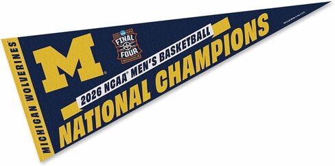 Michigan Team University Wolverines Pennant 2026 Basketball National Champions Banner in Saudi Arabia