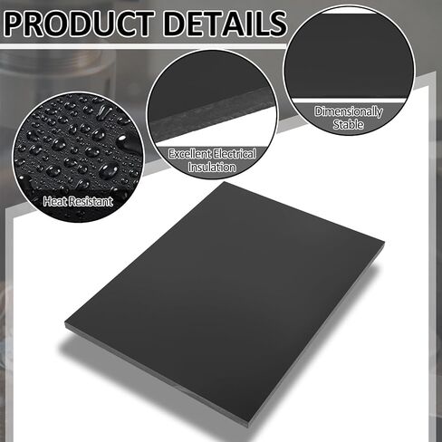 قطعة واحدة مقاس 11 بوصة × 15 بوصة × 1/2 بوصة من صفائح الباكليت الفينولية والراتنجات المغلفة وألواح مسطحة من PCB للتركيبات الكهربائية والإلكترونية، والأعمال اليدوية والحرف اليدوية (أسود) in Kuwait