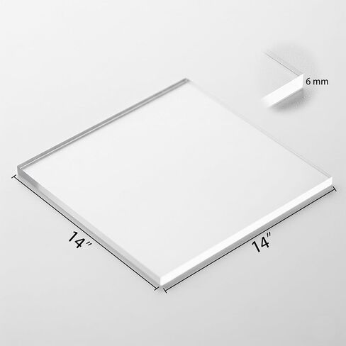 عبوتان من ألواح زجاج شبكي مقاس 14 بوصة × 14 بوصة مقاس 6 مم (1/4 بوصة) من صفائح الأكريليك الشفافة السميكة مع طبقة واقية لتصميم إطار الصورة الفني، والحرف اليدوية، واللافتات، والعرض، والمشروعات المنزلية in Kuwait