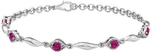 Shop LC Peridot Birthstone Bracelets for women in 925 Sterling Silver Bracelet 7.25 Inches Bolo Link Chain Bracelets Infinity Jewelry Birthday Gifts for Women in Saudi Arabia