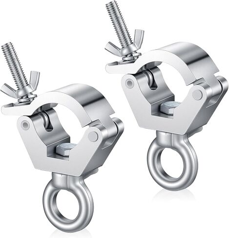 Pelopy 2 قطعة مشبك تروس عالي التحمل 1.25 بوصة مع مسمار عين لأنبوب/أنبوب تروس 32-35 مم، مشابك إضاءة مسرح من الألومنيوم لجدار الفيديو LED وتركيب الإضاءة in Saudi Arabia