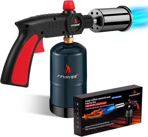 Powerful Grill & Cooking Propane Torch, flame thrower gun, Kitchen Cooking Torch, Sous Vide, Campfire Starter, Adjustable Wood Torch Burner for Searing Steak, BBQ, Welding（Propane Tank Not Included） in Saudi Arabia