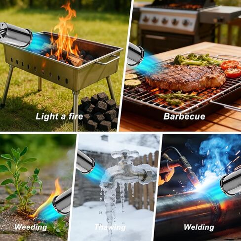 Powerful Grill & Cooking Propane Torch, flame thrower gun, Kitchen Cooking Torch, Sous Vide, Campfire Starter, Adjustable Wood Torch Burner for Searing Steak, BBQ, Welding（Propane Tank Not Included） in Saudi Arabia