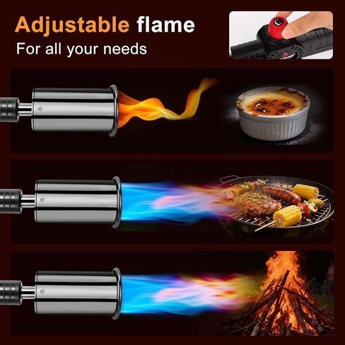 Powerful Grill & Cooking Propane Torch, flame thrower gun, Kitchen Cooking Torch, Sous Vide, Campfire Starter, Adjustable Wood Torch Burner for Searing Steak, BBQ, Welding（Propane Tank Not Included） in Saudi Arabia