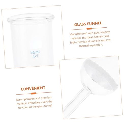 FOMIYES قمع تصفية المختبر المقاوم للأحماض الزجاجية 35 مل قمع الأواني الزجاجية الأساسية للتجارب المعملية والاستخدام الكيميائي in Kuwait