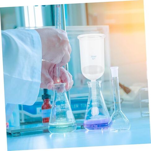 FOMIYES قمع تصفية المختبر المقاوم للأحماض الزجاجية 35 مل قمع الأواني الزجاجية الأساسية للتجارب المعملية والاستخدام الكيميائي in Kuwait