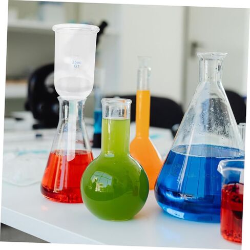 FOMIYES قمع تصفية المختبر المقاوم للأحماض الزجاجية 35 مل قمع الأواني الزجاجية الأساسية للتجارب المعملية والاستخدام الكيميائي in Kuwait