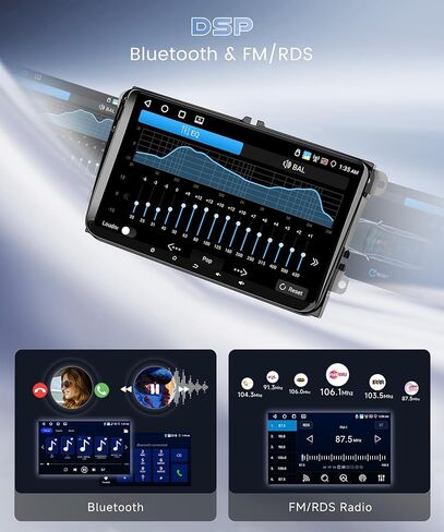 4G 64G Android 15 Car Stereo Radio for VW Passat Jetta Tiguan Golf MK5 MK6 T5 EOS Polo Touran Seat Sharan Carroid Auto ، 9 '' 'GPS GPS Bluetooth Link WiFi FM/RDS DSP Backup. in Saudi Arabia