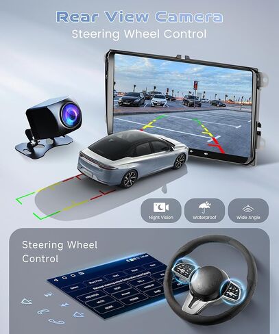4G 64G Android 15 Car Stereo Radio for VW Passat Jetta Tiguan Golf MK5 MK6 T5 EOS Polo Touran Seat Sharan Carroid Auto ، 9 '' 'GPS GPS Bluetooth Link WiFi FM/RDS DSP Backup. in Saudi Arabia