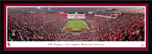 USC Trojans Football - Unframed Poster by Blakeway Panoramas (40"W x 13.5"H) in Saudi Arabia