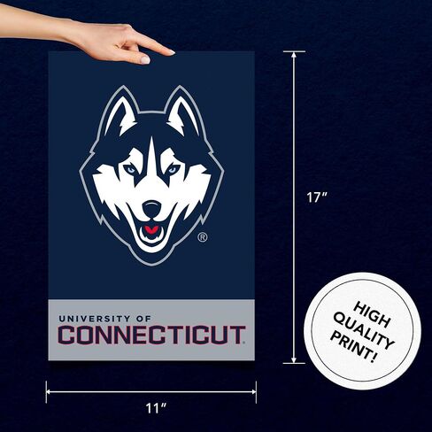 ملصق جامعة صبار الصحراء في كونيتيكت UConn Huskies مقاس 11 × 17 بوصة ديكور مكتب الغرفة ديكور رسمي للمروحة (11 × 17 بوصة، الإصدار 1A) in Saudi Arabia