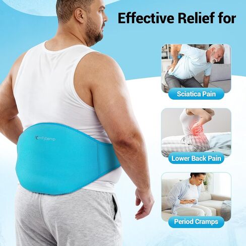 Comfytemp Extra Large Back Ice Pack for Lower Back Pain Relief, Reusable Oversized Gel Cold Pack for Injuries, Hot Cold Compress for Herniated Disc, Lumbar Waist Surgery, 2 Plus Size Gel Packs, L-XXL in Saudi Arabia