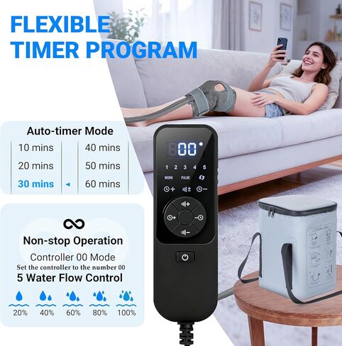Cold Therapy Machine, Portable Ice Machine for Knee After Surgery，Programmable Knee Replacement Recovery System, Cryotherapy for Post Surgery Recovery Sports Injuries, Reduce Swelling, Gray in Saudi Arabia
