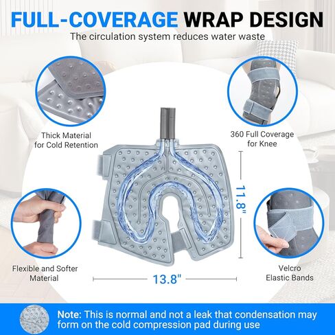 Cold Therapy Machine, Portable Ice Machine for Knee After Surgery，Programmable Knee Replacement Recovery System, Cryotherapy for Post Surgery Recovery Sports Injuries, Reduce Swelling, Gray in Saudi Arabia