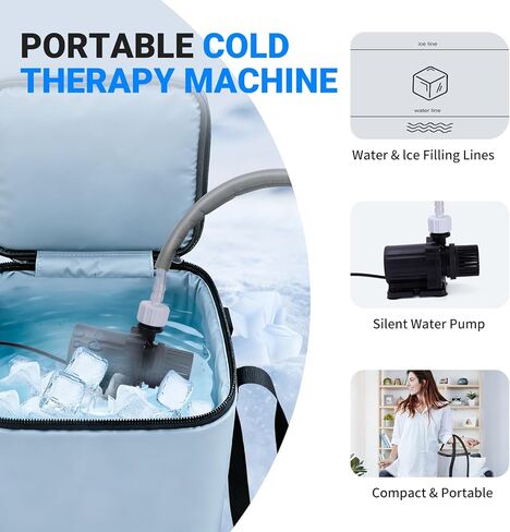 Cold Therapy Machine, Portable Ice Machine for Knee After Surgery，Programmable Knee Replacement Recovery System, Cryotherapy for Post Surgery Recovery Sports Injuries, Reduce Swelling, Gray in Saudi Arabia