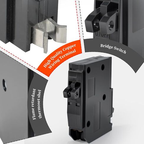 QO2020C 2 × 1 قطب 20 أمبير 120/240 فولت تيار متردد 10 كيلو أمبير قاطع دائرة صغير ترادفي متوافق مع شنايدر إلكتريك ومركز تحميل SD QO ولوحات التوزيع CSED وNQOD نوع التثبيت الإضافي in Kuwait