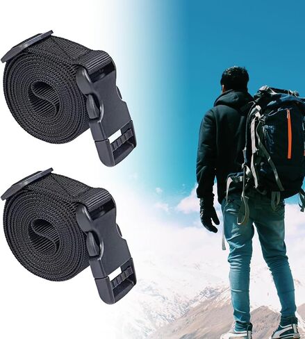 Nylon Strap with Buckle, Quick Release Short Adjustable Straps with Buckles, Securing Tie Down Straps for Backpacking, Compression Golf Bag, Camping Outdoor Activities 1" x 71" (6ft) 2Pcs in Saudi Arabia