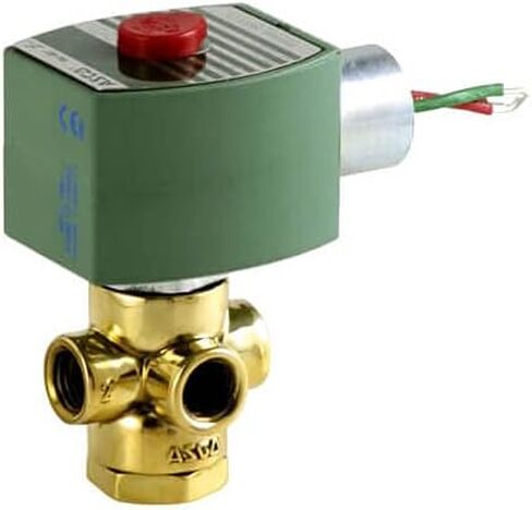 صمام الملف اللولبي 1/4 بوصة مفتوح عادة، ثلاثي الاتجاهات (120 فولت) من Asco in Kuwait