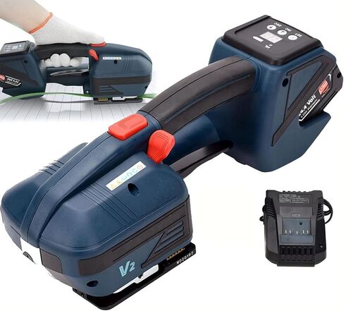 Portable Electric Strapping Machine, 4000mAh Battery Powered, Automatic Welding Banding Tool for PP/PET Straps, Adjustable Tension for Pallet Packaging, 1 Battery (2 Batteries Option) in Saudi Arabia