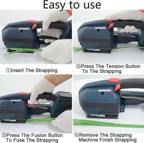 Electric Strapping Machine, Industrial Automatic Banding Tool, with Digital Display, Portable Baler Packaging Tensioner Kit, 2x4000mah Battery, for Warehouse Box Pallet Packaging in Saudi Arabia