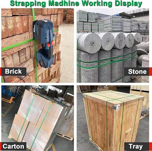 Electric Strapping Machine, Industrial Automatic Banding Tool, with Digital Display, Portable Baler Packaging Tensioner Kit, 2x4000mah Battery, for Warehouse Box Pallet Packaging in Saudi Arabia