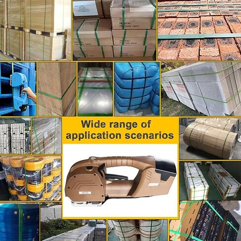 Electric Strapping Machine for PP/PET Straps, Automatic Welding Strapping Tensioner, Handheld Banding Tool for Pallet Box Packaging, 6000mAh Battery in Saudi Arabia