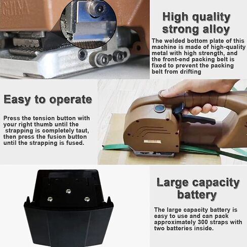 Electric Strapping Machine for PP/PET Straps, Automatic Welding Strapping Tensioner, Handheld Banding Tool for Pallet Box Packaging, 6000mAh Battery in Saudi Arabia