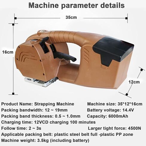 Electric Strapping Machine for PP/PET Straps, Automatic Welding Strapping Tensioner, Handheld Banding Tool for Pallet Box Packaging, 6000mAh Battery in Saudi Arabia