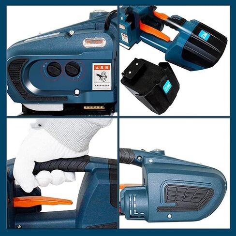 Electric Strapping Machine for 1/2-5/8in PP/PET Straps with Dual 4000mAh Batteries, Automatic Banding Tool for Boxes & Pallets in Saudi Arabia