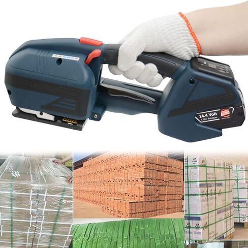 Handheld Electric Strapping Machine, Automatic Welding Tool for 13-16mm PP/PET Straps, LED Display, 2x4000mAh Batteries, for Box & Pallet Packaging in Saudi Arabia