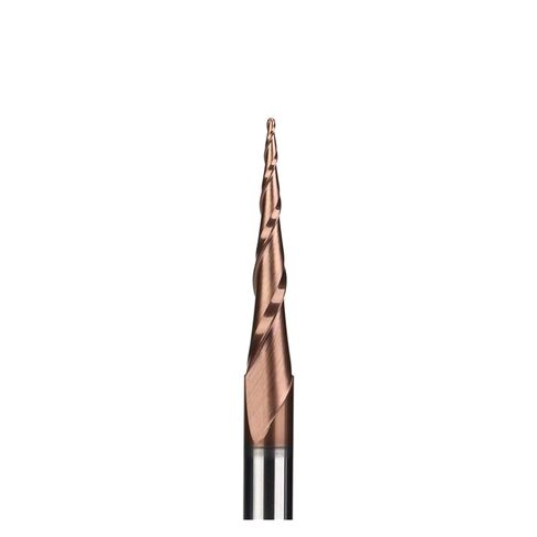 5pcs / Lot 2-Flute Tapered Ball Nose End Mills Tungsten Carbide Cutter HRC62 Coated D4 D6 Solid 4mm 6mm Router Bits CNC Taper Wood Metal Cutters Cone Mill(5PC R0.75 20.5 50 D4) in Saudi Arabia