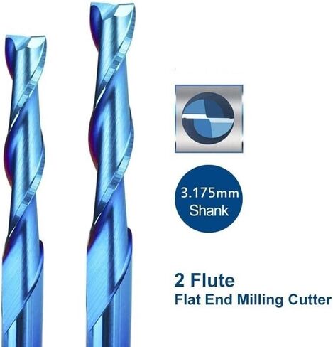 1pcs 2 Flute Square Nose End Mill 3.175/4/6/8/10/12mm Shank CNC Router Bit Solid Carbide Spiral Milling Cutter for Woodworking Tool in Saudi Arabia
