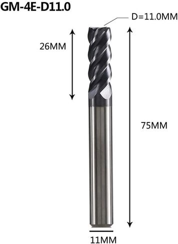 1pcs 4 Flutes Carbide End Mill D4-D20 CNC Wood Router Bits 1-20mm Cutting Diameter Tungsten Steel Milling Cutter Tool in Saudi Arabia