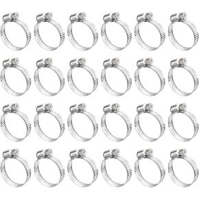 uxcell دودة والعتاد خرطوم المشبك، 24pcs 3/4 "- 1 1/8" قابل للتعديل خرطوم الفولاذ المقاوم للصدأ المشابك القناة المشبك لتأمين خرطوم، الأنابيب، السباكة، أنبوب وخط الوقود